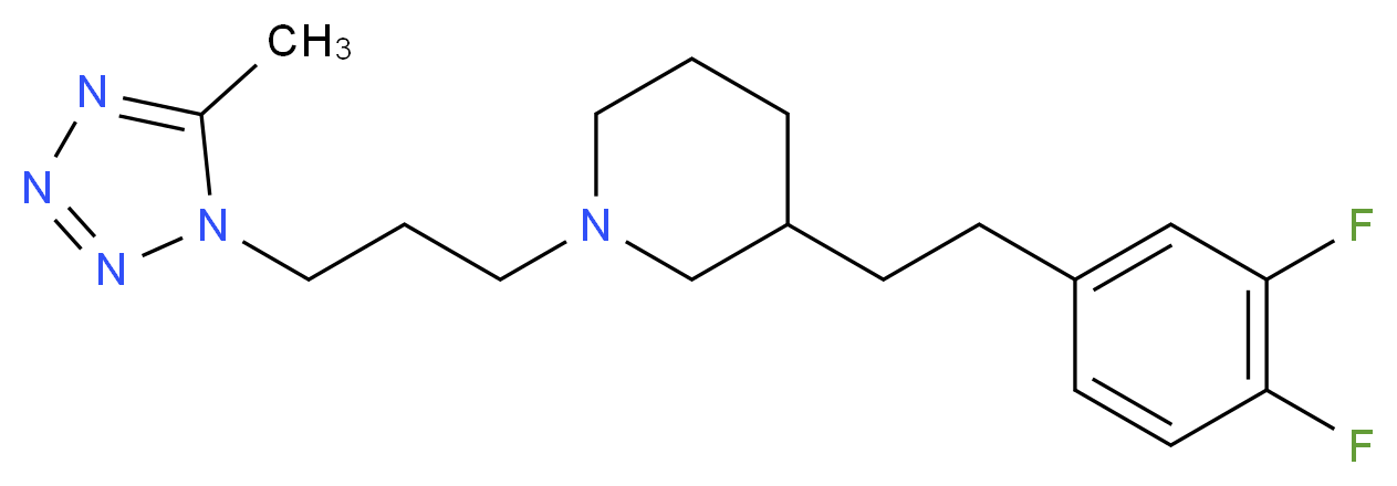 3-[2-(3,4-difluorophenyl)ethyl]-1-[3-(5-methyl-1H-tetrazol-1-yl)propyl]piperidine_Molecular_structure_CAS_)