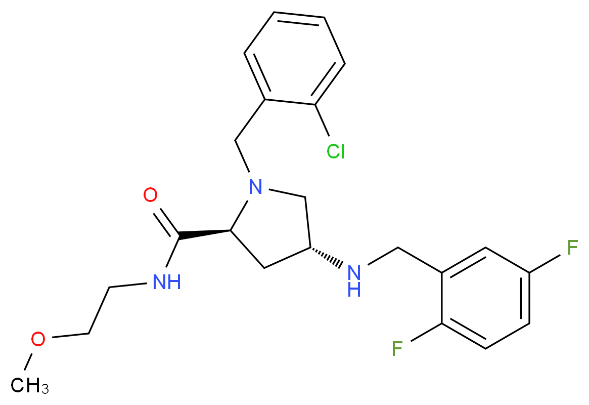 (4R)-1-(2-chlorobenzyl)-4-[(2,5-difluorobenzyl)amino]-N-(2-methoxyethyl)-L-prolinamide_Molecular_structure_CAS_)