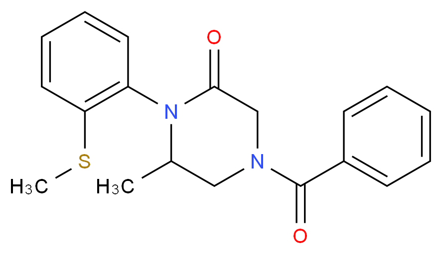 4-benzoyl-6-methyl-1-[2-(methylthio)phenyl]-2-piperazinone_Molecular_structure_CAS_)