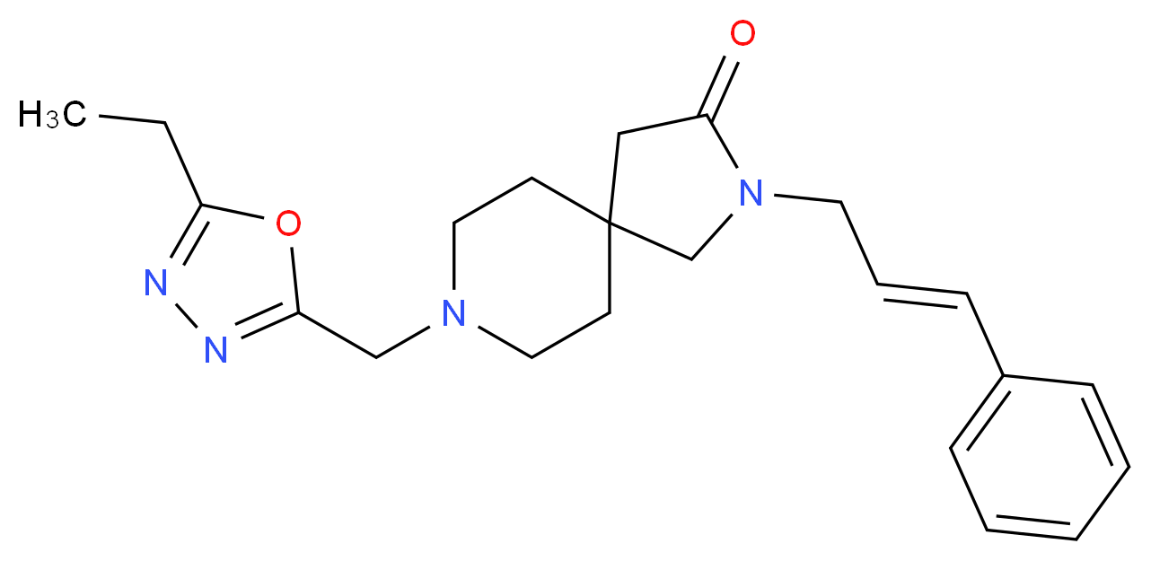8-[(5-ethyl-1,3,4-oxadiazol-2-yl)methyl]-2-[(2E)-3-phenyl-2-propen-1-yl]-2,8-diazaspiro[4.5]decan-3-one_Molecular_structure_CAS_)