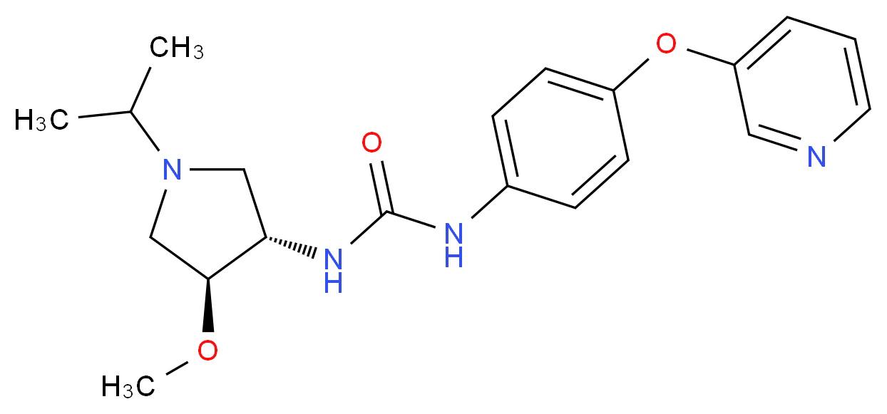 N-[(3S*,4S*)-1-isopropyl-4-methoxypyrrolidin-3-yl]-N'-[4-(pyridin-3-yloxy)phenyl]urea_Molecular_structure_CAS_)