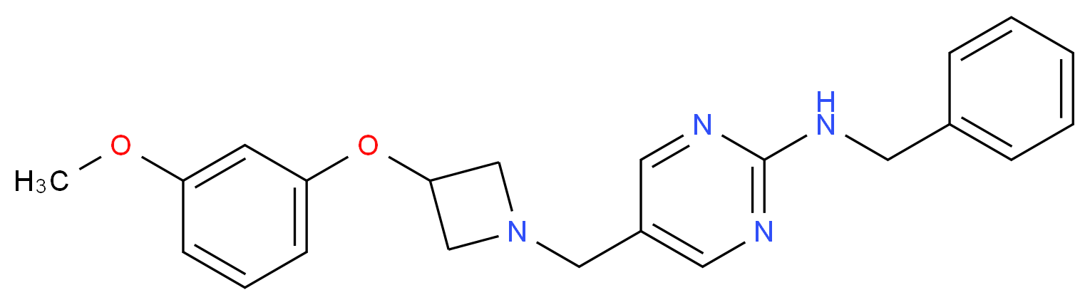 N-benzyl-5-{[3-(3-methoxyphenoxy)azetidin-1-yl]methyl}pyrimidin-2-amine_Molecular_structure_CAS_)