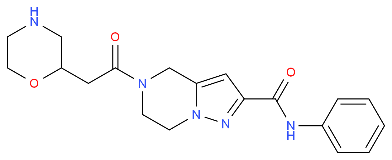 5-(morpholin-2-ylacetyl)-N-phenyl-4,5,6,7-tetrahydropyrazolo[1,5-a]pyrazine-2-carboxamide_Molecular_structure_CAS_)