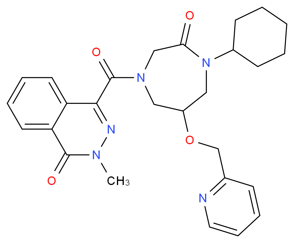 4-{[4-cyclohexyl-3-oxo-6-(2-pyridinylmethoxy)-1,4-diazepan-1-yl]carbonyl}-2-methyl-1(2H)-phthalazinone_Molecular_structure_CAS_)
