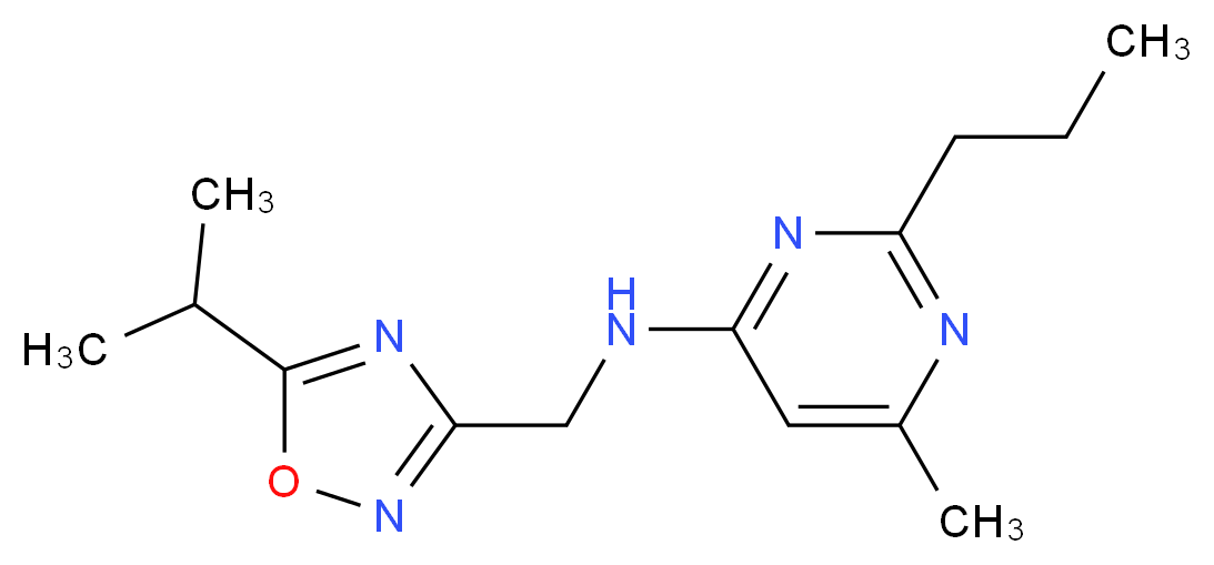 N-[(5-isopropyl-1,2,4-oxadiazol-3-yl)methyl]-6-methyl-2-propylpyrimidin-4-amine_Molecular_structure_CAS_)