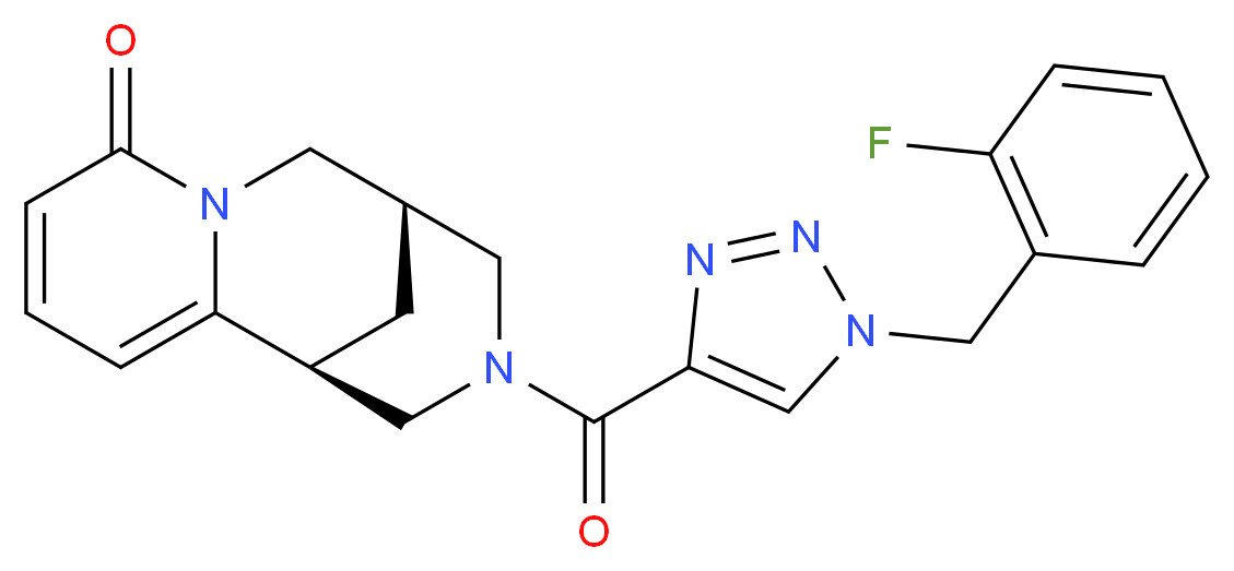 (1S,9S)-11-{[1-(2-fluorobenzyl)-1H-1,2,3-triazol-4-yl]carbonyl}-7,11-diazatricyclo[7.3.1.0~2,7~]trideca-2,4-dien-6-one_Molecular_structure_CAS_)