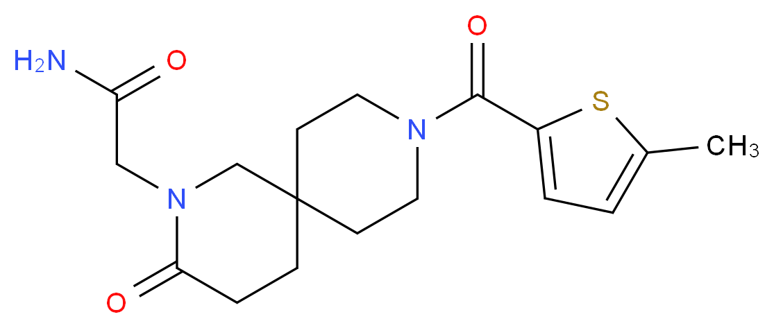 2-{9-[(5-methyl-2-thienyl)carbonyl]-3-oxo-2,9-diazaspiro[5.5]undec-2-yl}acetamide_Molecular_structure_CAS_)