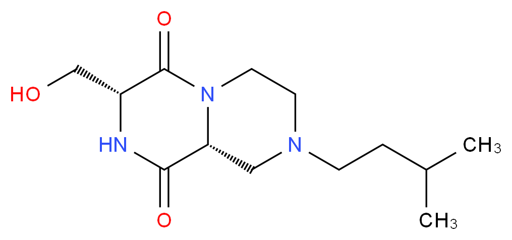 (3R,9aR)-3-(hydroxymethyl)-8-(3-methylbutyl)tetrahydro-2H-pyrazino[1,2-a]pyrazine-1,4(3H,6H)-dione_Molecular_structure_CAS_)