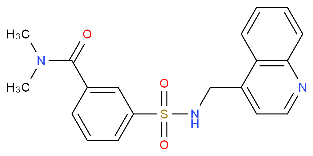 N,N-dimethyl-3-{[(quinolin-4-ylmethyl)amino]sulfonyl}benzamide_Molecular_structure_CAS_)