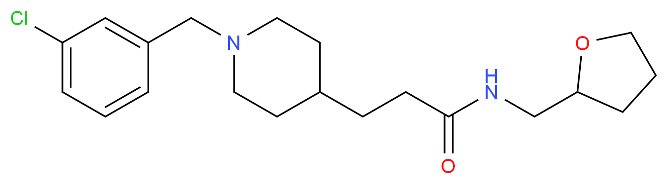 3-[1-(3-chlorobenzyl)-4-piperidinyl]-N-(tetrahydro-2-furanylmethyl)propanamide_Molecular_structure_CAS_)