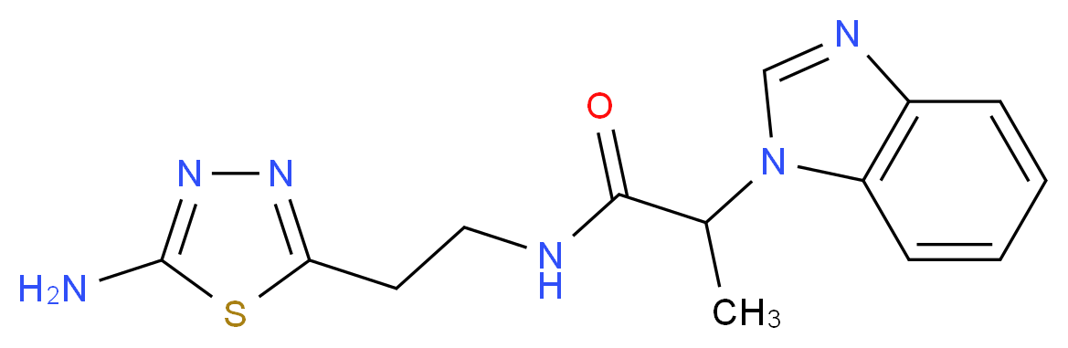 N-[2-(5-amino-1,3,4-thiadiazol-2-yl)ethyl]-2-(1H-benzimidazol-1-yl)propanamide_Molecular_structure_CAS_)
