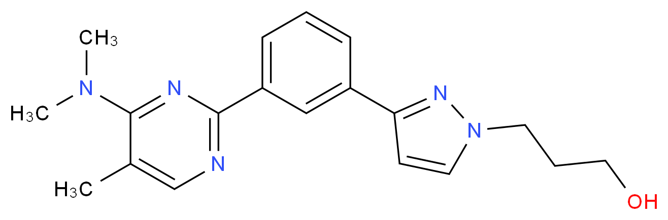 3-(3-{3-[4-(dimethylamino)-5-methyl-2-pyrimidinyl]phenyl}-1H-pyrazol-1-yl)-1-propanol_Molecular_structure_CAS_)