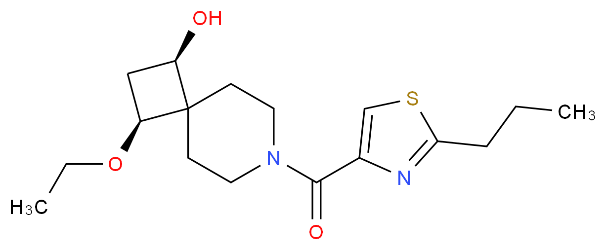 (1R*,3S*)-3-ethoxy-7-[(2-propyl-1,3-thiazol-4-yl)carbonyl]-7-azaspiro[3.5]nonan-1-ol_Molecular_structure_CAS_)