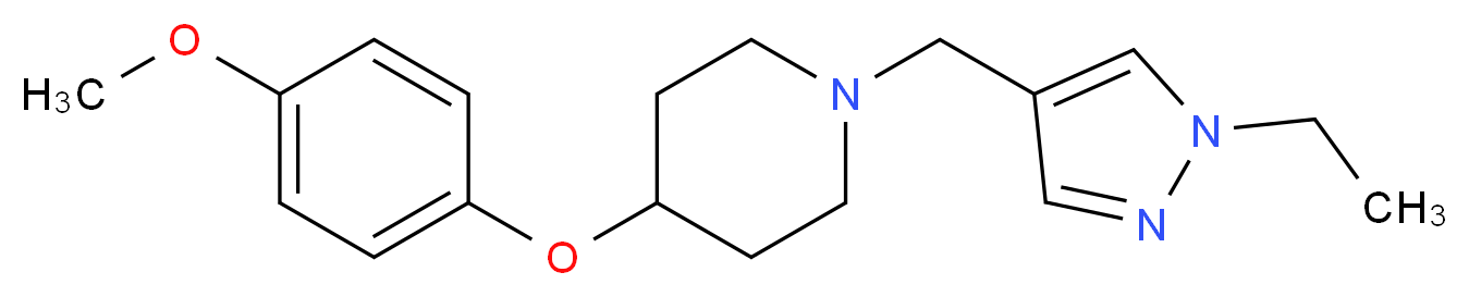 1-[(1-ethyl-1H-pyrazol-4-yl)methyl]-4-(4-methoxyphenoxy)piperidine_Molecular_structure_CAS_)