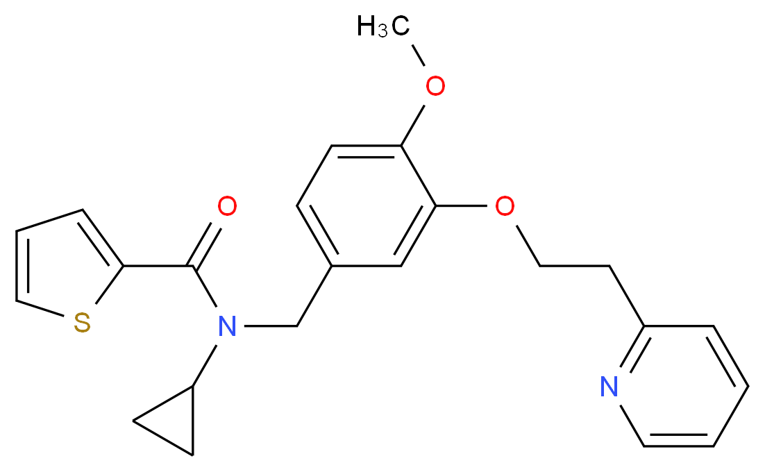 N-cyclopropyl-N-{4-methoxy-3-[2-(2-pyridinyl)ethoxy]benzyl}-2-thiophenecarboxamide_Molecular_structure_CAS_)