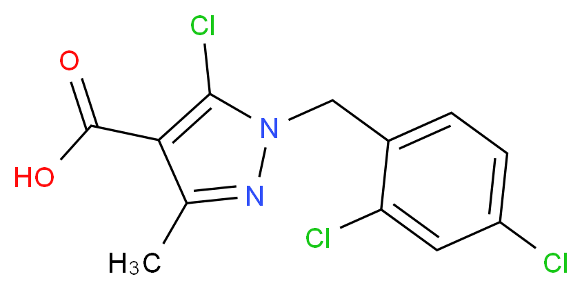 5-chloro-1-(2,4-dichlorobenzyl)-3-methyl-1H-pyrazole-4-carboxylic acid_Molecular_structure_CAS_)