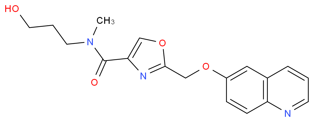 N-(3-hydroxypropyl)-N-methyl-2-[(quinolin-6-yloxy)methyl]-1,3-oxazole-4-carboxamide_Molecular_structure_CAS_)
