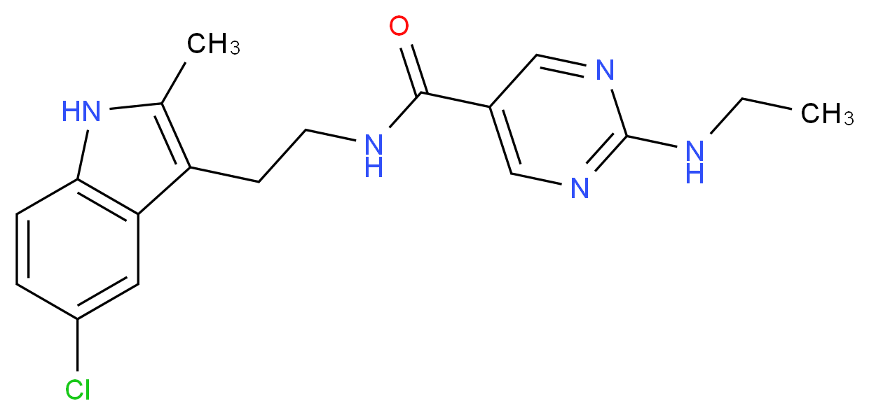 N-[2-(5-chloro-2-methyl-1H-indol-3-yl)ethyl]-2-(ethylamino)-5-pyrimidinecarboxamide_Molecular_structure_CAS_)