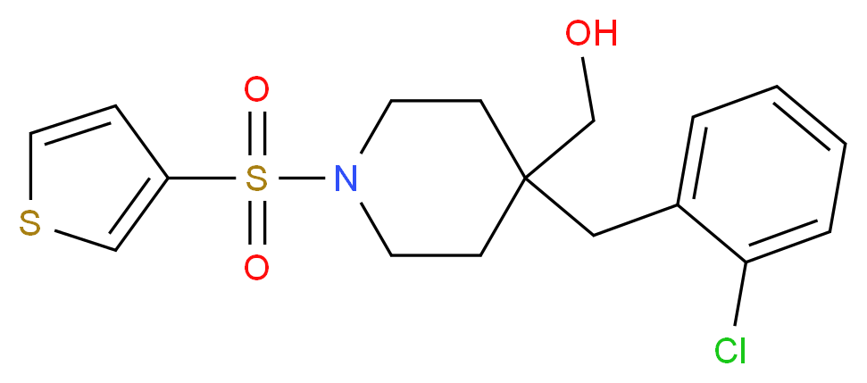 [4-(2-chlorobenzyl)-1-(3-thienylsulfonyl)-4-piperidinyl]methanol_Molecular_structure_CAS_)