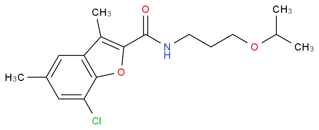 7-chloro-N-(3-isopropoxypropyl)-3,5-dimethyl-1-benzofuran-2-carboxamide_Molecular_structure_CAS_)