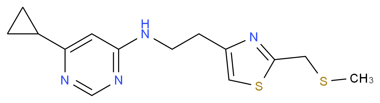 6-cyclopropyl-N-(2-{2-[(methylthio)methyl]-1,3-thiazol-4-yl}ethyl)pyrimidin-4-amine_Molecular_structure_CAS_)