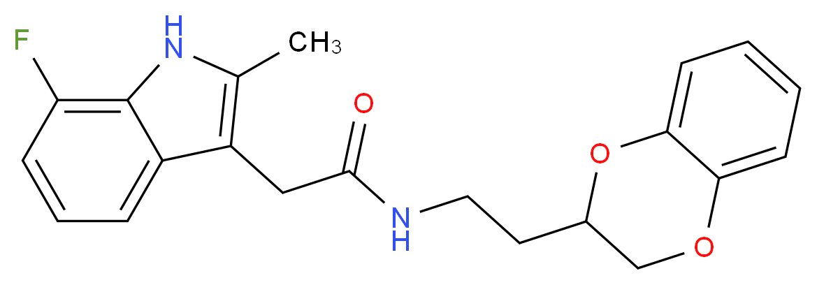 N-[2-(2,3-dihydro-1,4-benzodioxin-2-yl)ethyl]-2-(7-fluoro-2-methyl-1H-indol-3-yl)acetamide_Molecular_structure_CAS_)