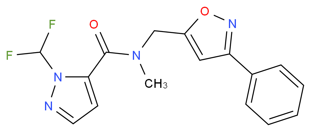 1-(difluoromethyl)-N-methyl-N-[(3-phenyl-5-isoxazolyl)methyl]-1H-pyrazole-5-carboxamide_Molecular_structure_CAS_)