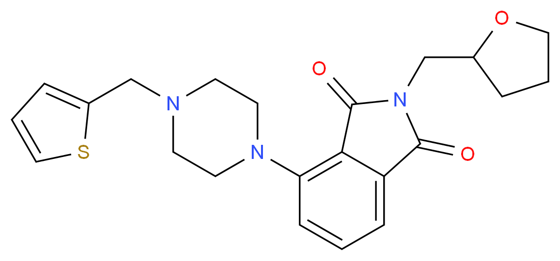 2-(tetrahydro-2-furanylmethyl)-4-[4-(2-thienylmethyl)-1-piperazinyl]-1H-isoindole-1,3(2H)-dione_Molecular_structure_CAS_)