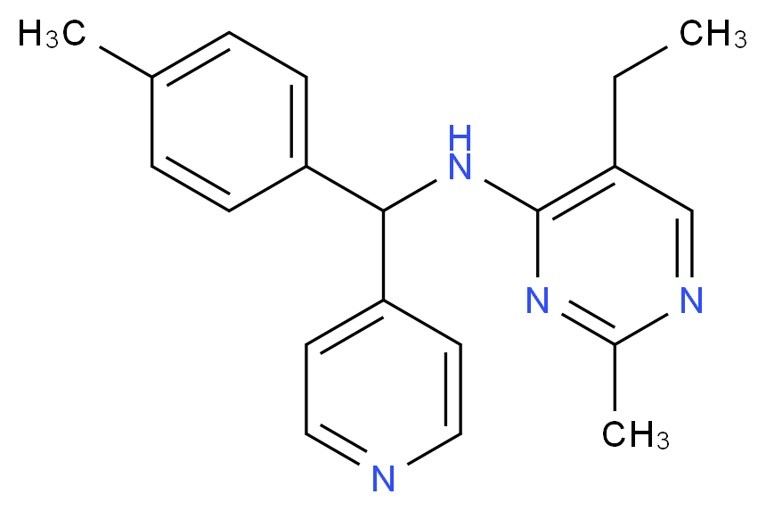 5-ethyl-2-methyl-N-[(4-methylphenyl)(pyridin-4-yl)methyl]pyrimidin-4-amine_Molecular_structure_CAS_)