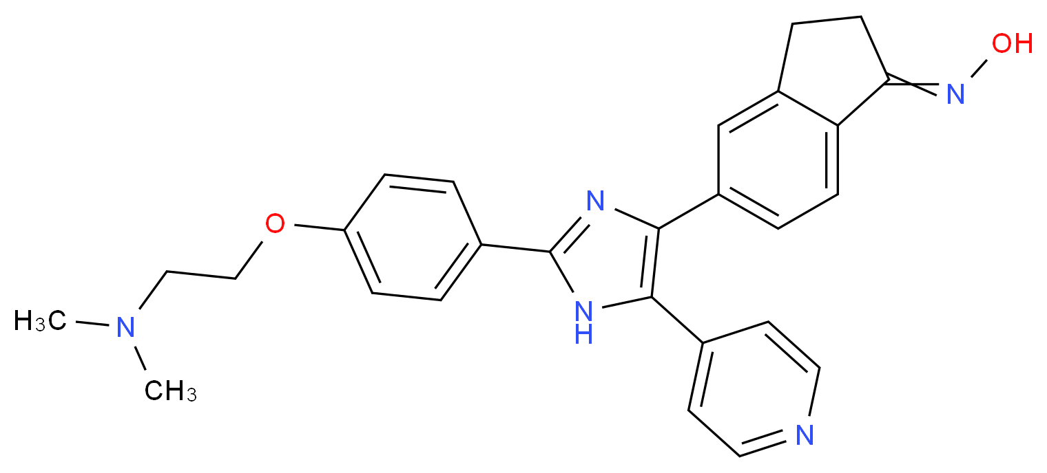 5-(2-(4-(2-(dimethylamino)ethoxy)phenyl)-5-(4-pyridinyl)-1h-imidazol-4-yl)-2,3-dihydro-1h-inden-1-one oxime_Molecular_structure_CAS_405554-55-4)
