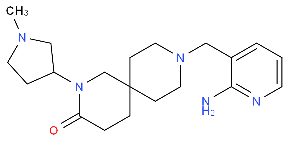9-[(2-aminopyridin-3-yl)methyl]-2-(1-methylpyrrolidin-3-yl)-2,9-diazaspiro[5.5]undecan-3-one_Molecular_structure_CAS_)
