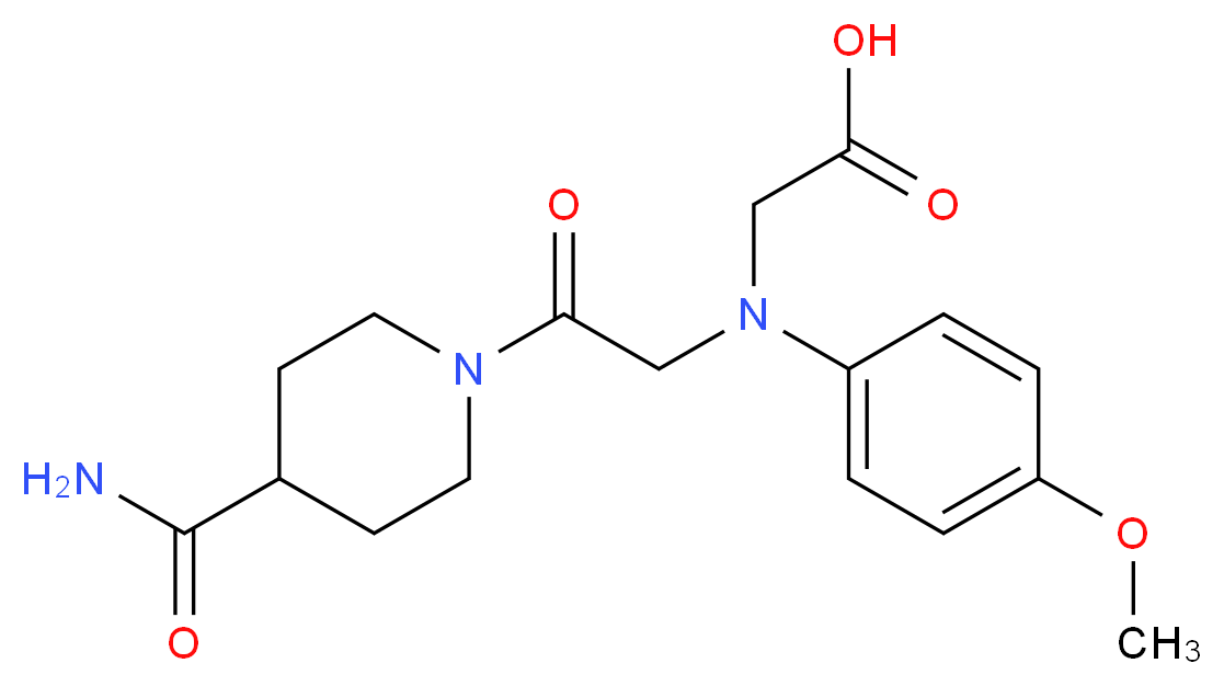 [{2-[4-(Aminocarbonyl)piperidin-1-yl]-2-oxoethyl}(4-methoxyphenyl)amino]acetic acid_Molecular_structure_CAS_)