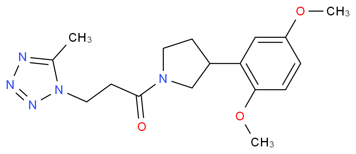 1-{3-[3-(2,5-dimethoxyphenyl)-1-pyrrolidinyl]-3-oxopropyl}-5-methyl-1H-tetrazole_Molecular_structure_CAS_)