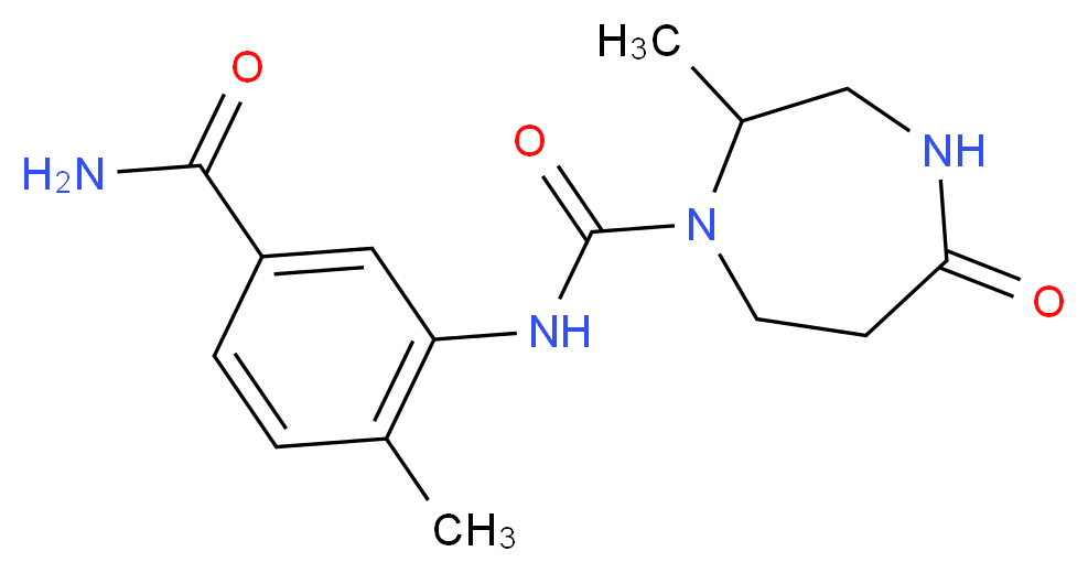 N-[5-(aminocarbonyl)-2-methylphenyl]-2-methyl-5-oxo-1,4-diazepane-1-carboxamide_Molecular_structure_CAS_)