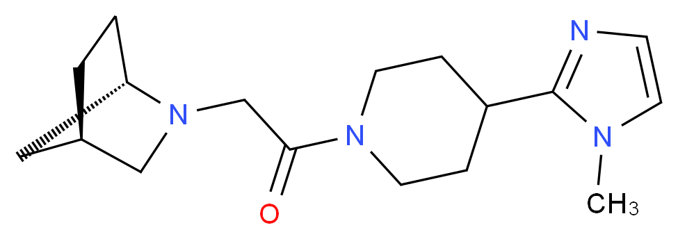 (1S*,4R*)-2-{2-[4-(1-methyl-1H-imidazol-2-yl)-1-piperidinyl]-2-oxoethyl}-2-azabicyclo[2.2.1]heptane_Molecular_structure_CAS_)