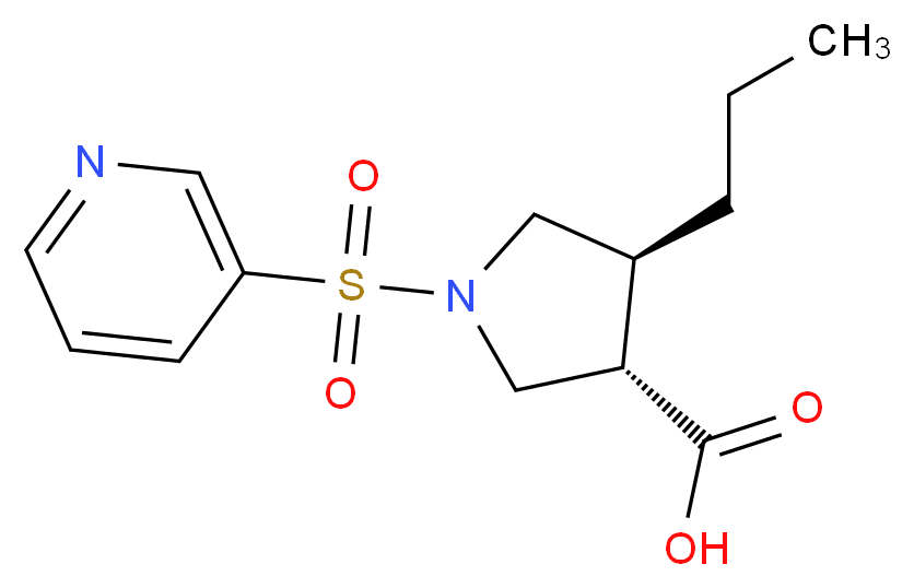 (3S*,4S*)-4-propyl-1-(3-pyridinylsulfonyl)-3-pyrrolidinecarboxylic acid_Molecular_structure_CAS_)