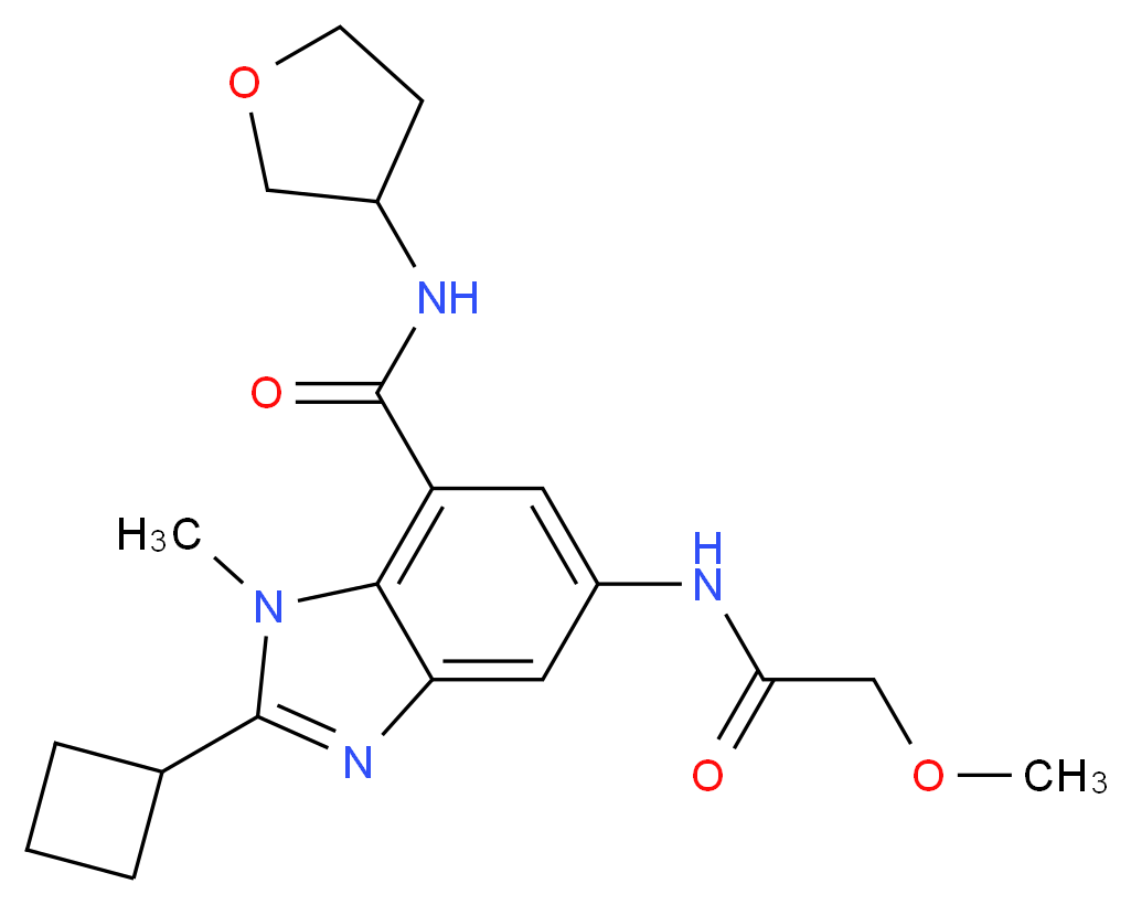 2-cyclobutyl-5-[(methoxyacetyl)amino]-1-methyl-N-(tetrahydro-3-furanyl)-1H-benzimidazole-7-carboxamide_Molecular_structure_CAS_)