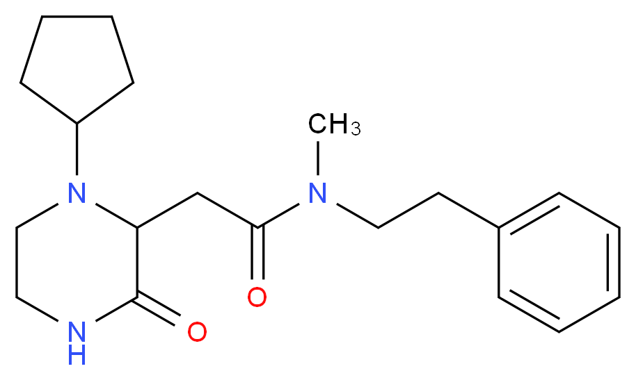 2-(1-cyclopentyl-3-oxo-2-piperazinyl)-N-methyl-N-(2-phenylethyl)acetamide_Molecular_structure_CAS_)