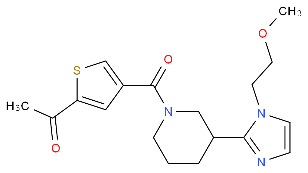 1-[4-({3-[1-(2-methoxyethyl)-1H-imidazol-2-yl]piperidin-1-yl}carbonyl)-2-thienyl]ethanone_Molecular_structure_CAS_)