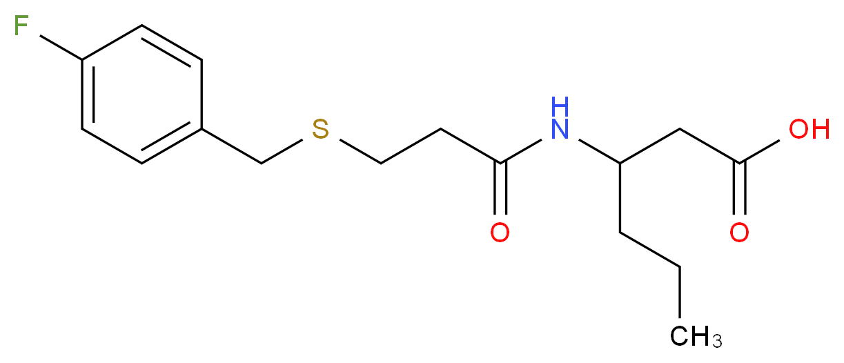 3-({3-[(4-fluorobenzyl)thio]propanoyl}amino)hexanoic acid_Molecular_structure_CAS_)