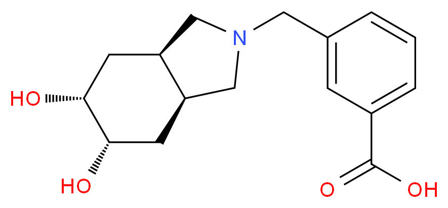 3-{[(3aR*,5R*,6S*,7aS*)-5,6-dihydroxyoctahydro-2H-isoindol-2-yl]methyl}benzoic acid_Molecular_structure_CAS_)