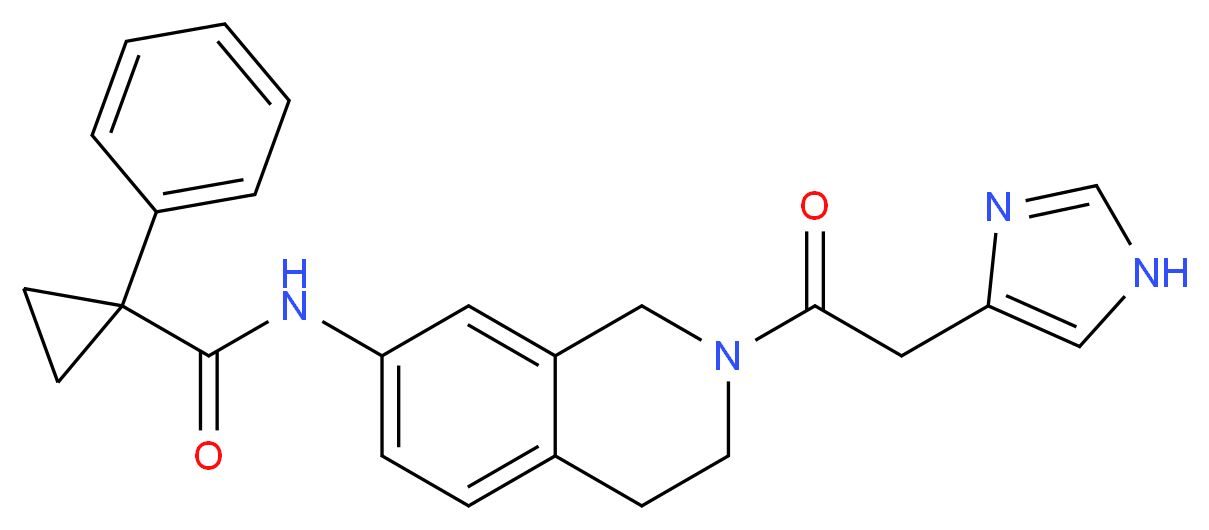N-[2-(1H-imidazol-4-ylacetyl)-1,2,3,4-tetrahydroisoquinolin-7-yl]-1-phenylcyclopropanecarboxamide_Molecular_structure_CAS_)