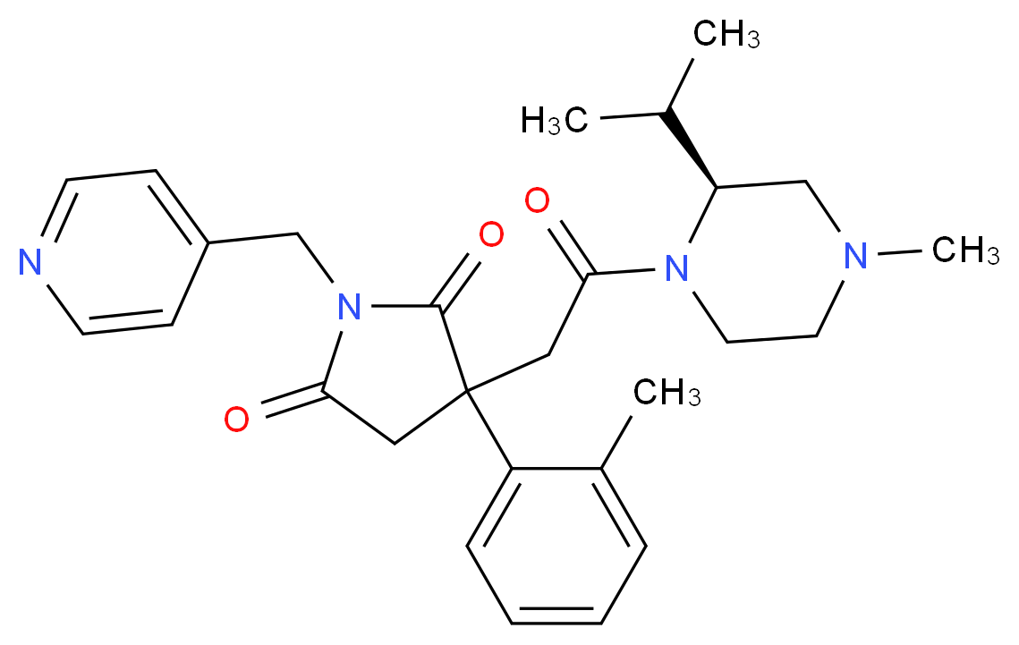 3-{2-[(2S)-2-isopropyl-4-methyl-1-piperazinyl]-2-oxoethyl}-3-(2-methylphenyl)-1-(4-pyridinylmethyl)-2,5-pyrrolidinedione_Molecular_structure_CAS_)