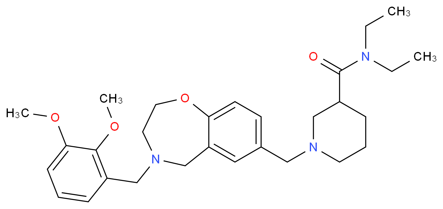 1-{[4-(2,3-dimethoxybenzyl)-2,3,4,5-tetrahydro-1,4-benzoxazepin-7-yl]methyl}-N,N-diethyl-3-piperidinecarboxamide_Molecular_structure_CAS_)