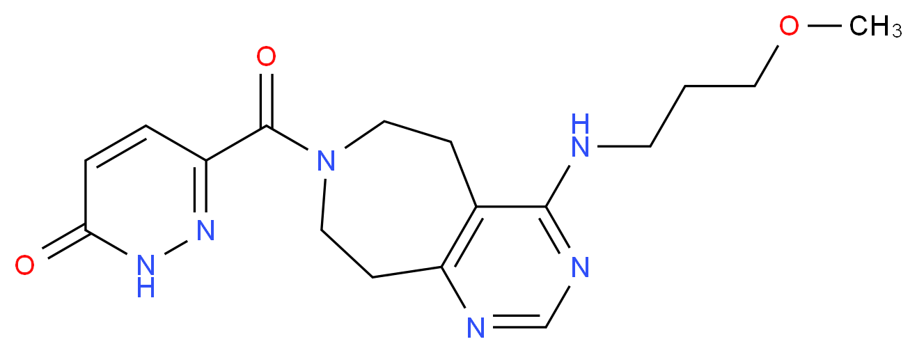 6-({4-[(3-methoxypropyl)amino]-5,6,8,9-tetrahydro-7H-pyrimido[4,5-d]azepin-7-yl}carbonyl)pyridazin-3(2H)-one_Molecular_structure_CAS_)