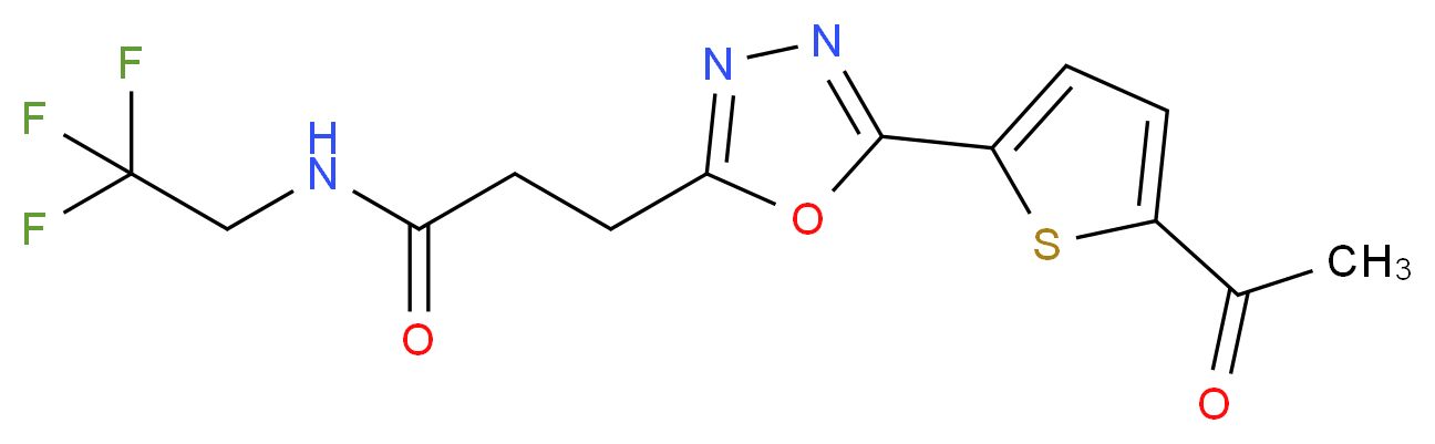 3-[5-(5-acetyl-2-thienyl)-1,3,4-oxadiazol-2-yl]-N-(2,2,2-trifluoroethyl)propanamide_Molecular_structure_CAS_)