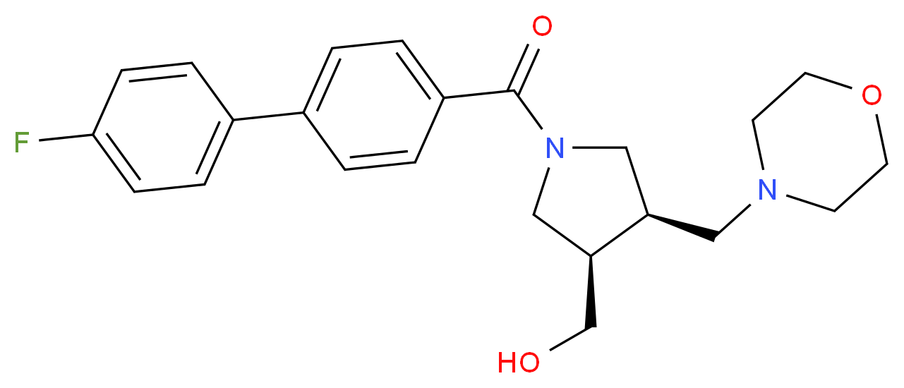 [(3R*,4R*)-1-[(4'-fluorobiphenyl-4-yl)carbonyl]-4-(morpholin-4-ylmethyl)pyrrolidin-3-yl]methanol_Molecular_structure_CAS_)