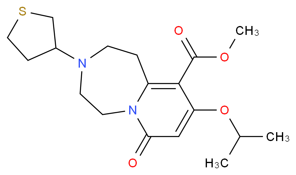 methyl 9-isopropoxy-7-oxo-3-(tetrahydro-3-thienyl)-1,2,3,4,5,7-hexahydropyrido[1,2-d][1,4]diazepine-10-carboxylate_Molecular_structure_CAS_)