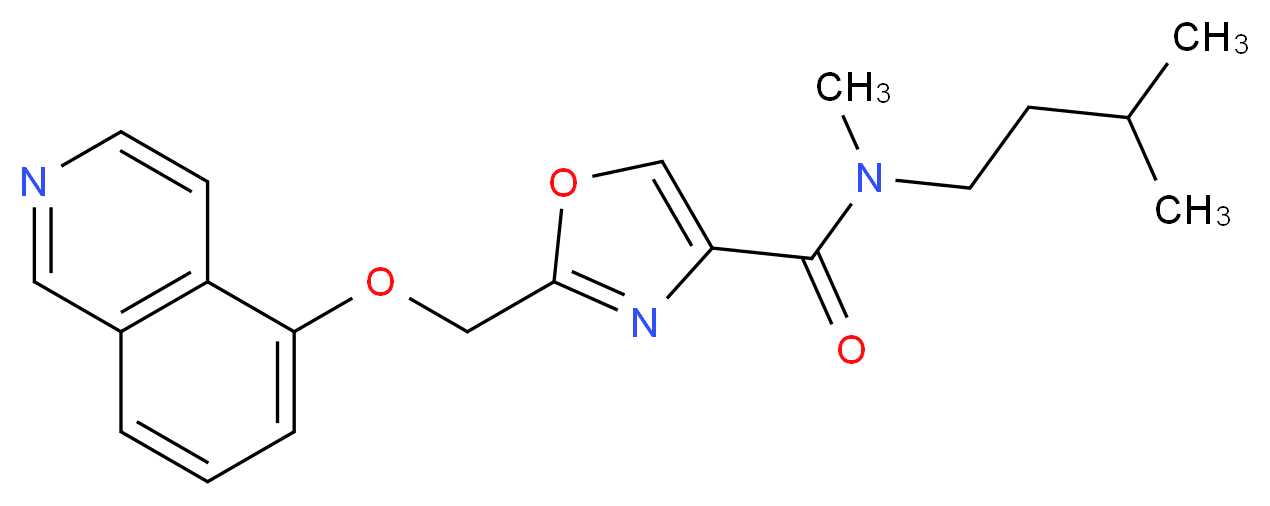 2-[(isoquinolin-5-yloxy)methyl]-N-methyl-N-(3-methylbutyl)-1,3-oxazole-4-carboxamide_Molecular_structure_CAS_)