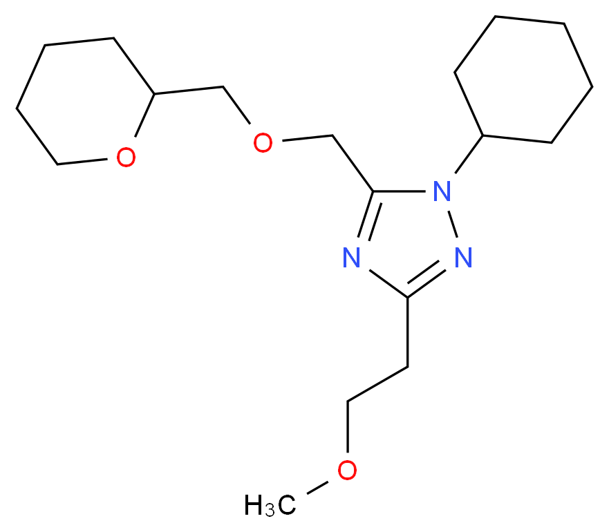 1-cyclohexyl-3-(2-methoxyethyl)-5-[(tetrahydro-2H-pyran-2-ylmethoxy)methyl]-1H-1,2,4-triazole_Molecular_structure_CAS_)